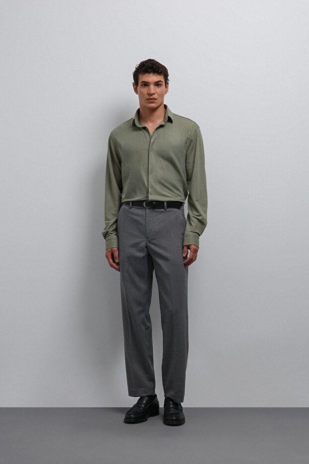 Gray Tapered Fit Men's Pants