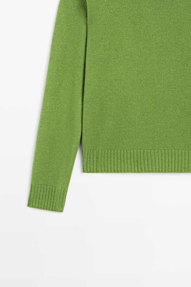 Yün karışımlı bisiklet yaka kazak - 7