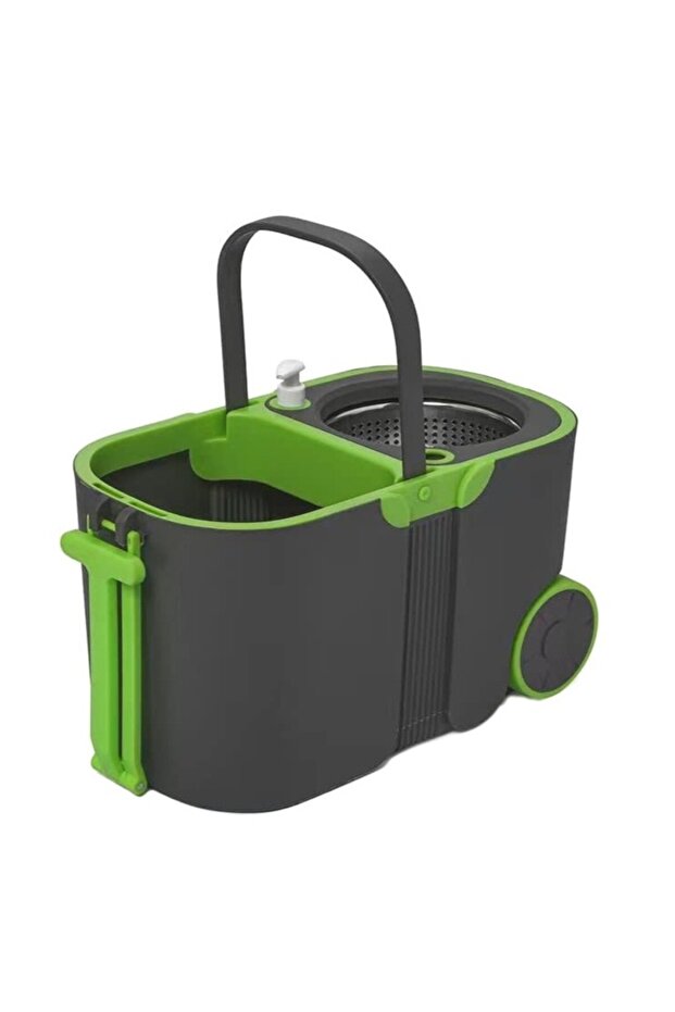 Rotating mop set with 360° bucket, adjustable handle, stainless steel spinner, wheels, detergent container - 16