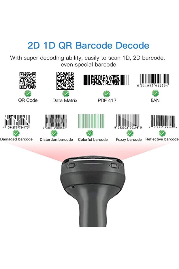 Zebra DS4608-SR Standard Range 1D/2D Wired Handheld USB Barcode Scanner - 3