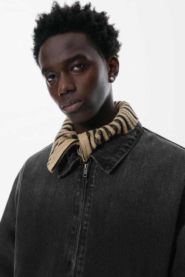 Fermuarlı denim ceket - 6