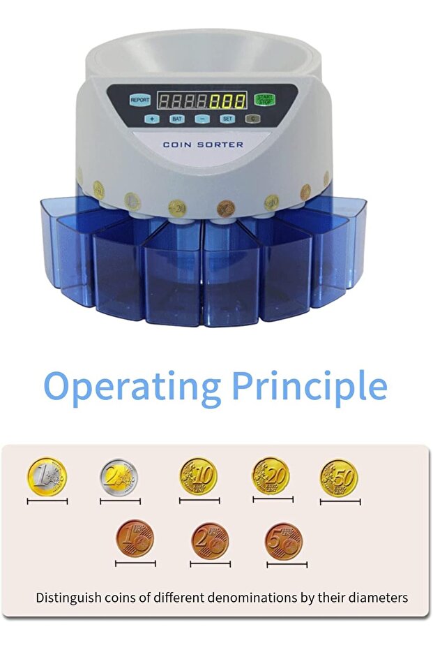 Electronic Coin Sorter Counter Counting Sorting Machine Countable Coins with Multi-Functional - 7