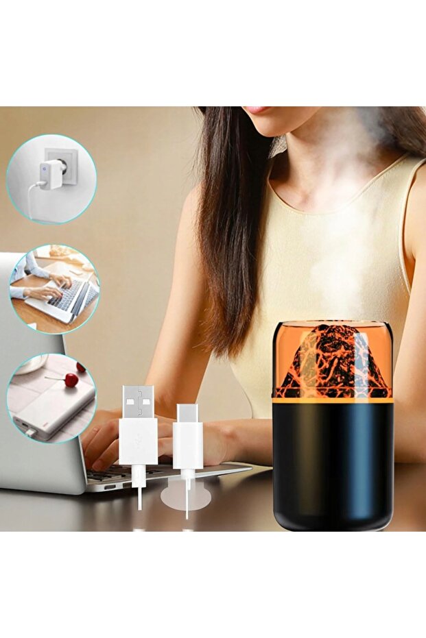 Aroma diffuser with RGB LED, volcano effect, 2 operating modes, 180 ml tank, USB, 120 x 65 mm - 12