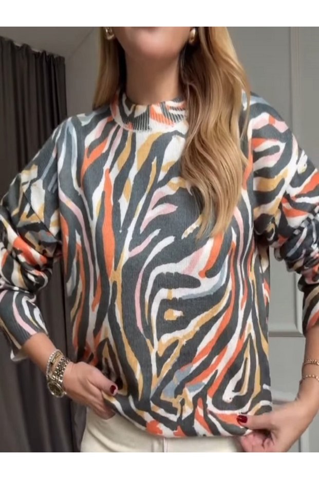 Colored patterned sweater