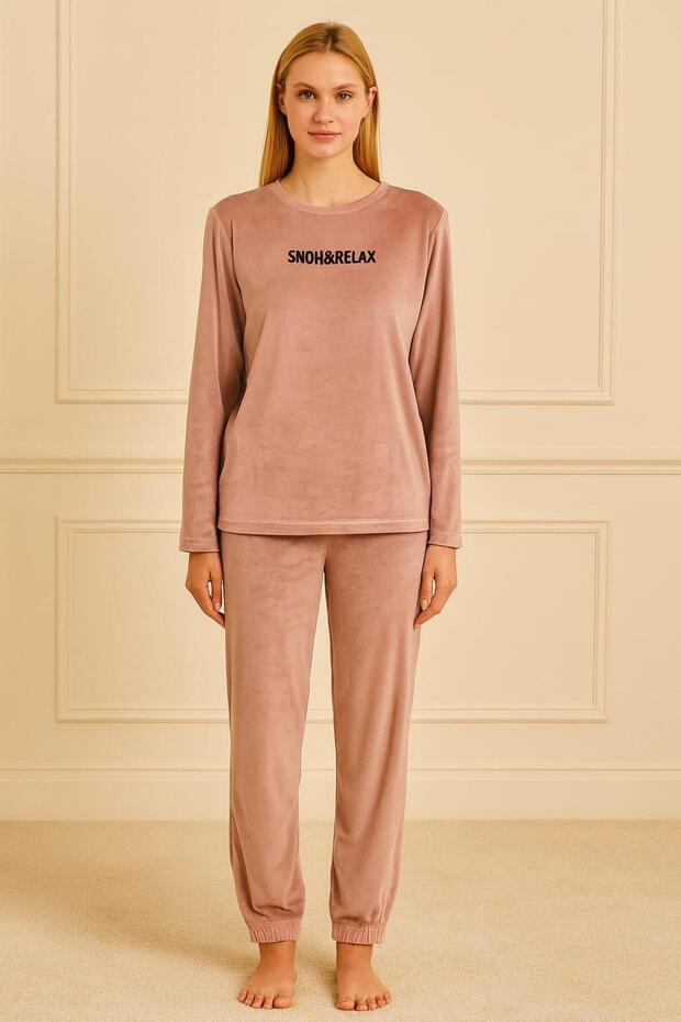 Women's 13164-2650 long sleeve velvet pajama set