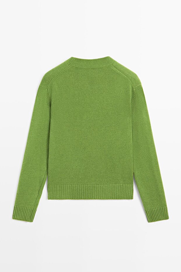 Yün karışımlı bisiklet yaka kazak - 8