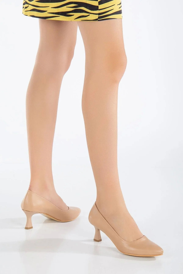 Nude 5 cm Heeled Stylish Shoes Kadeh Ökçe