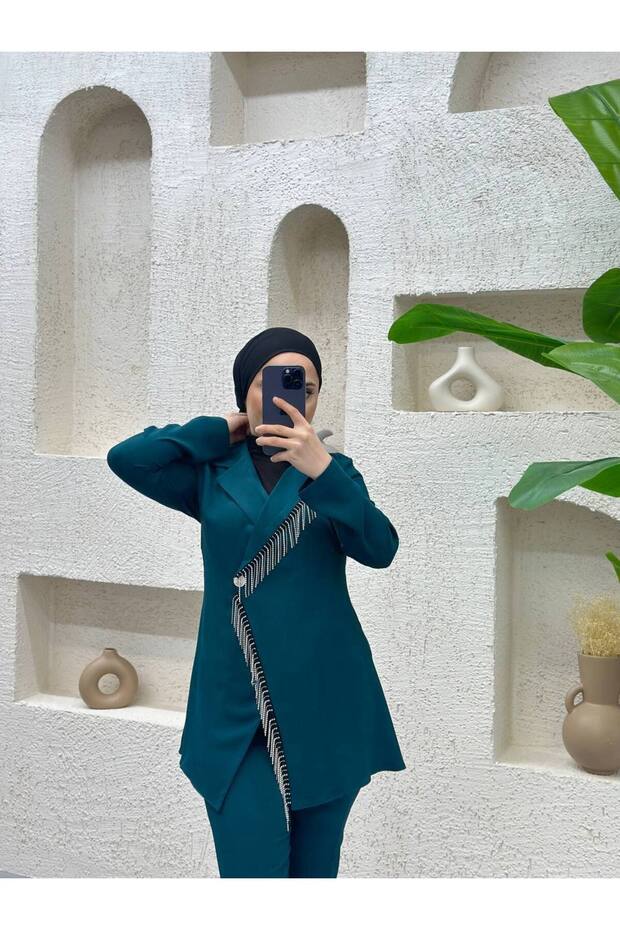 مجموعة الحجاب المزدوج المتدلي الحجري - 3