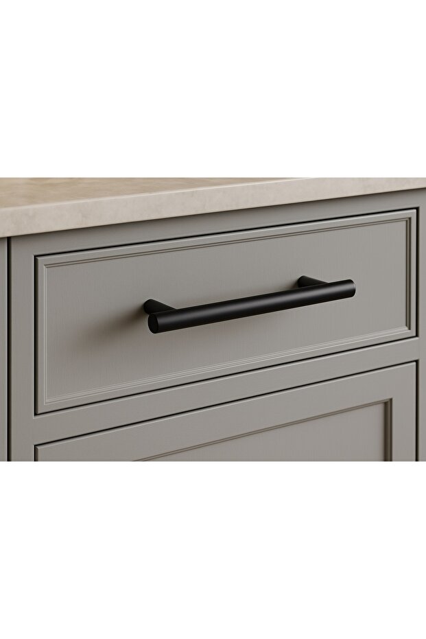 1901.04 Matte Black Furniture Handle 128 mm | Kitchen Cabinet and Drawer Handle