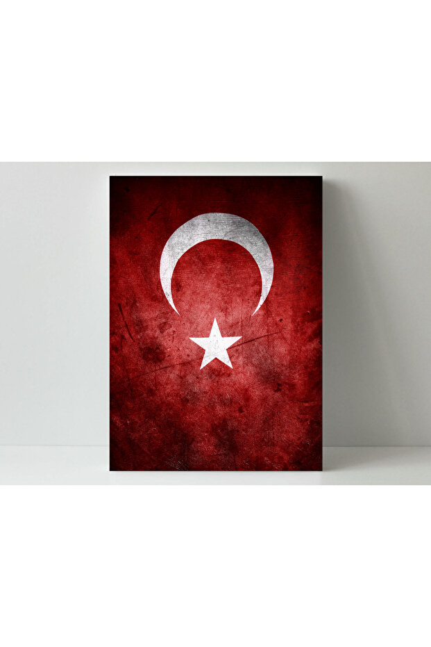 Türk Bayrağı Dikey - Ahşap Mdf Tablo - 2