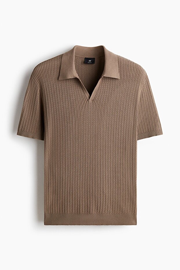 Saç Örgüsü Polo Tişört Regular Fit