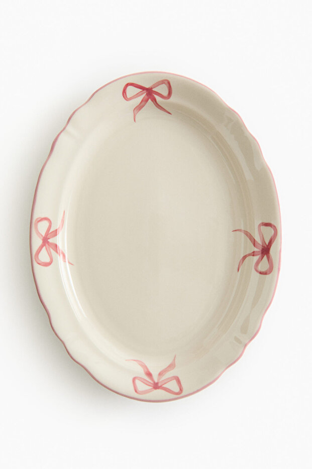 Elde Boyanmış Stoneware Servis Tabağı - 2