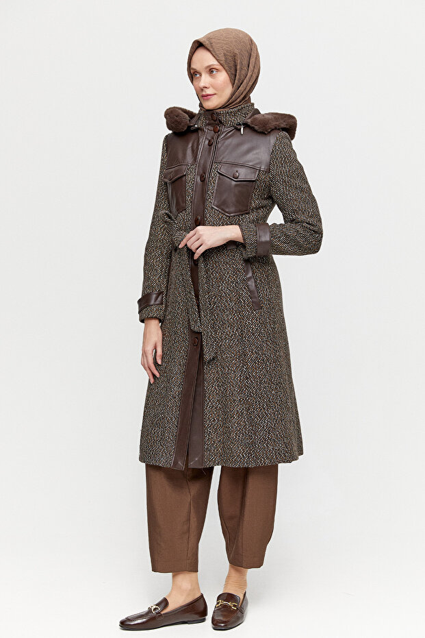 Deri Kombinli Kap - 3