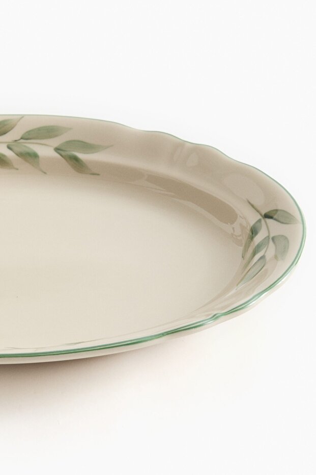 Elde Boyanmış Stoneware Servis Tabağı - 3