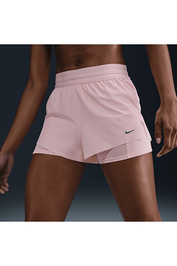 Swift Dri-Fit High Waist 2-in-1 Running Pembe Kadın Taytlı Şort - 1