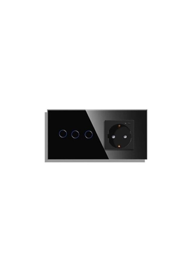 4M Switch (2+2M) 3 buttons, WI-FI + RF switch without neutral, Shuko Smart WI-FI 16A socket, glass f - 1