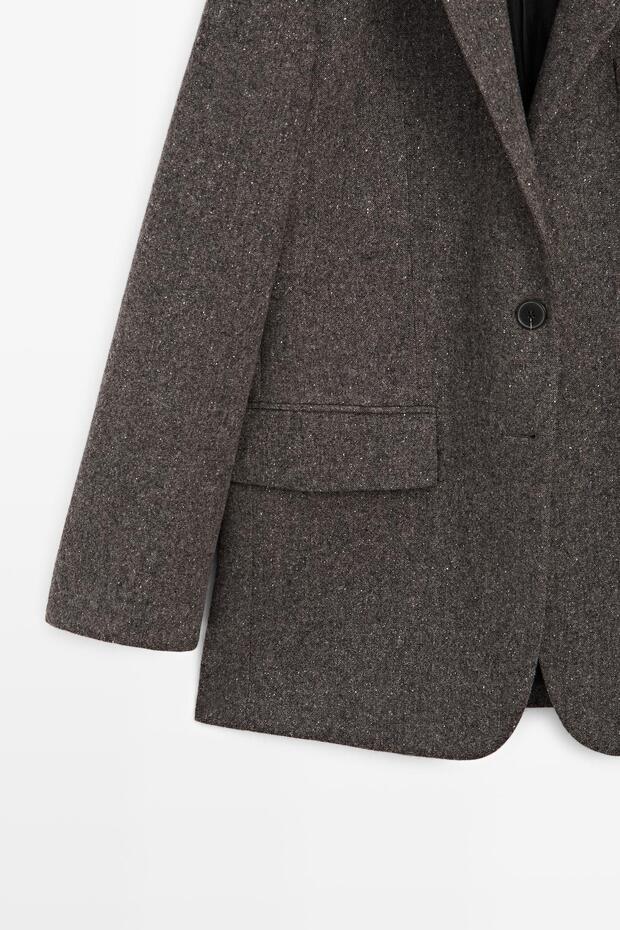 İp görünümlü triko takım blazer - 7