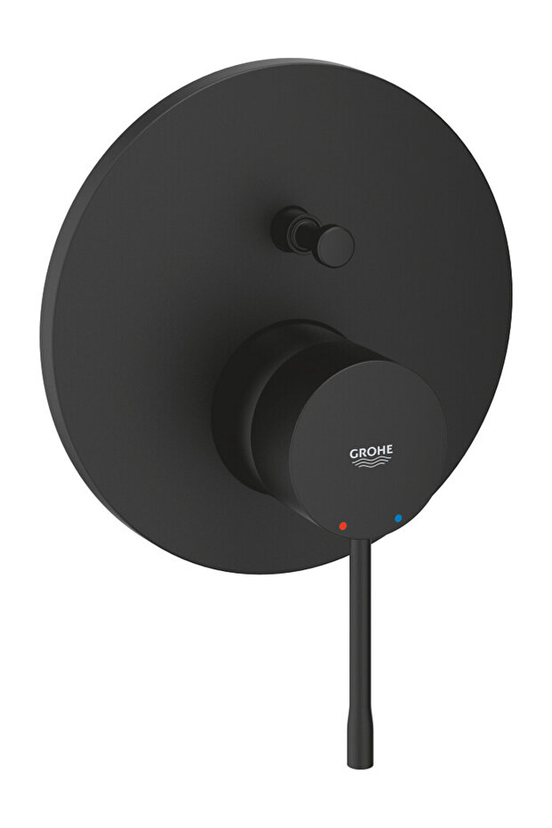 Essence single-lever tap for two water outlets, metal rosette without concealed element, matt black - 1