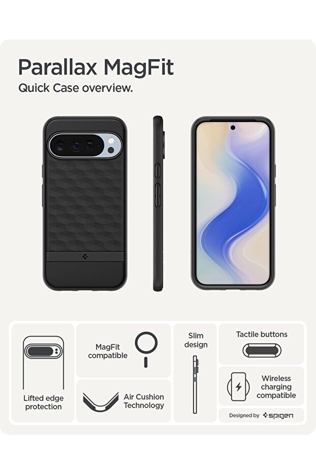 Parallax MagFit for Google Pixel 10 Pro XL case Pixelsnap and MagSafe compatible Matte Black - 3