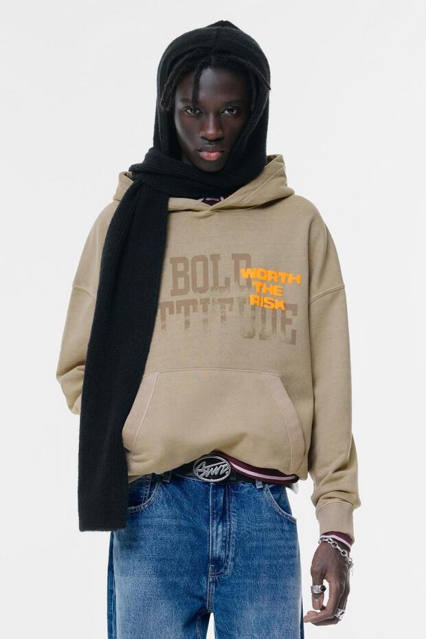 Kapüşonlu Bold Attitude sweatshirt - 3