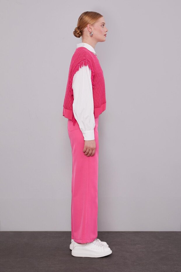 Fuşya Cepli Pantolon - 3