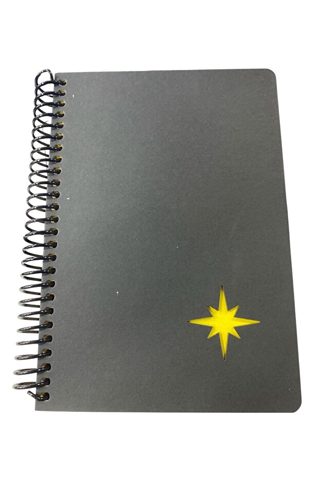 دفتر ملاحظات بغلاف أسود مقطوع بالليزر مقاس 17 × 24، 100 ورقة، دفتر ملاحظات مربعات حلزوني