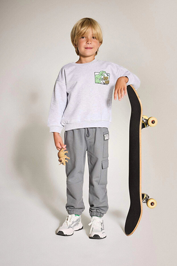 F5088 Gray Baby Boy Elastic Waist Sweatpants