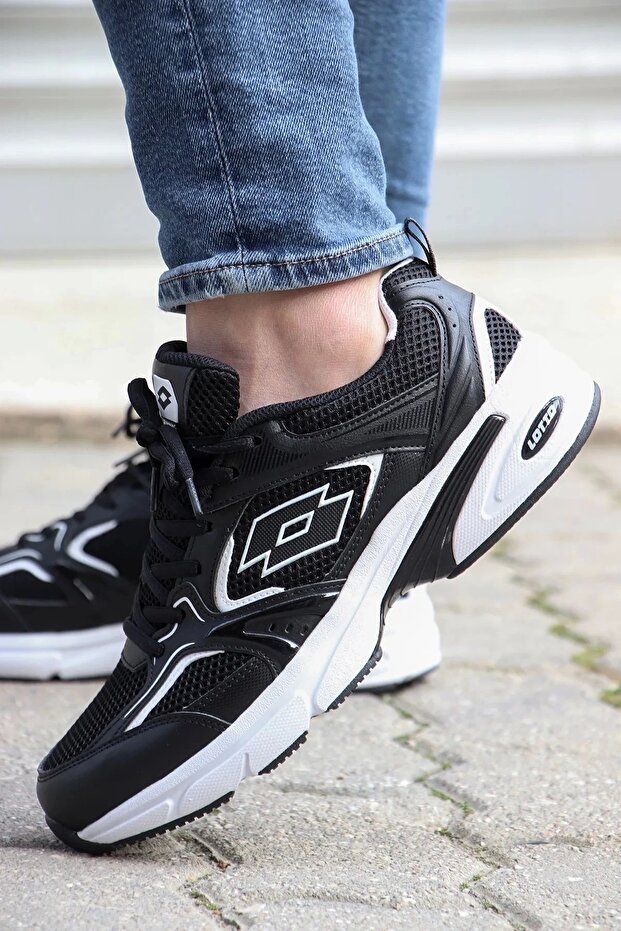 Men's Walking and Running Shoes - Black and White
