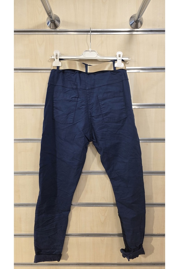 بنطلون متدرج اللون بنمط مستقيم مع حزام - 5