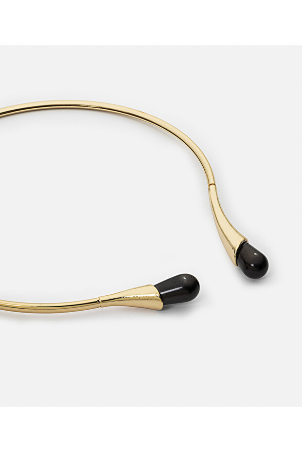 Kontrast uçlu plaka kolye - 3