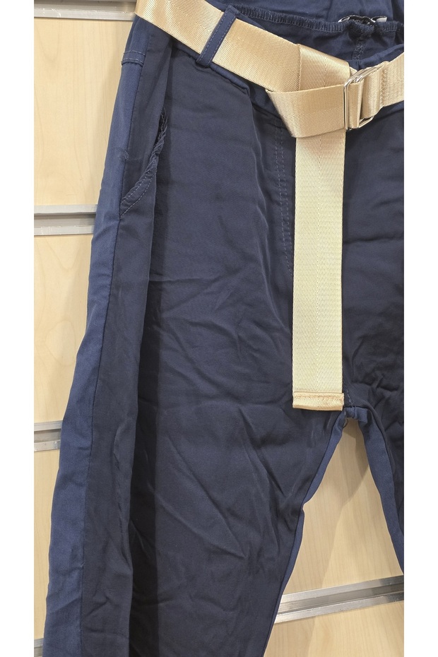 بنطلون متدرج اللون بنمط مستقيم مع حزام - 4