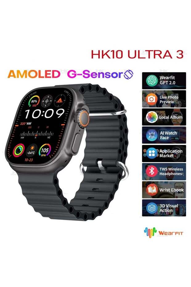 HK10 ULTRA 3 Smartwatch – 2.02" AMOLED Display