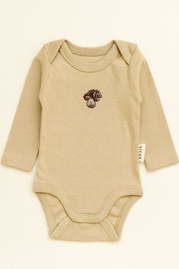 Baby Cotton Long Sleeve Embroidered Bodysuit