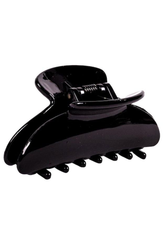 Clemă de păr neagră lucioasă, DecorCasa, 7 cm