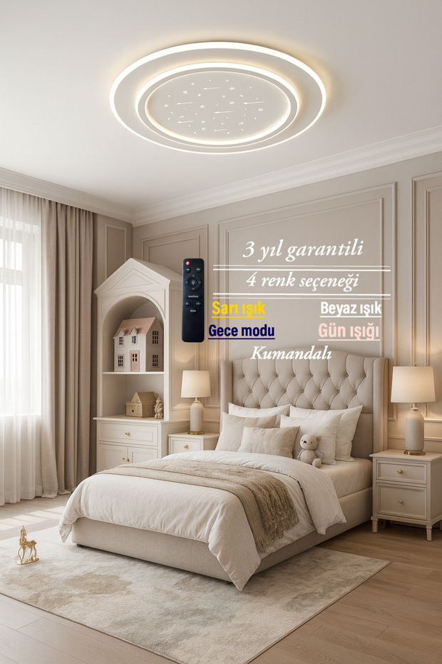 Lucent Modern Plafonyer Ay Desenli Avize - 1