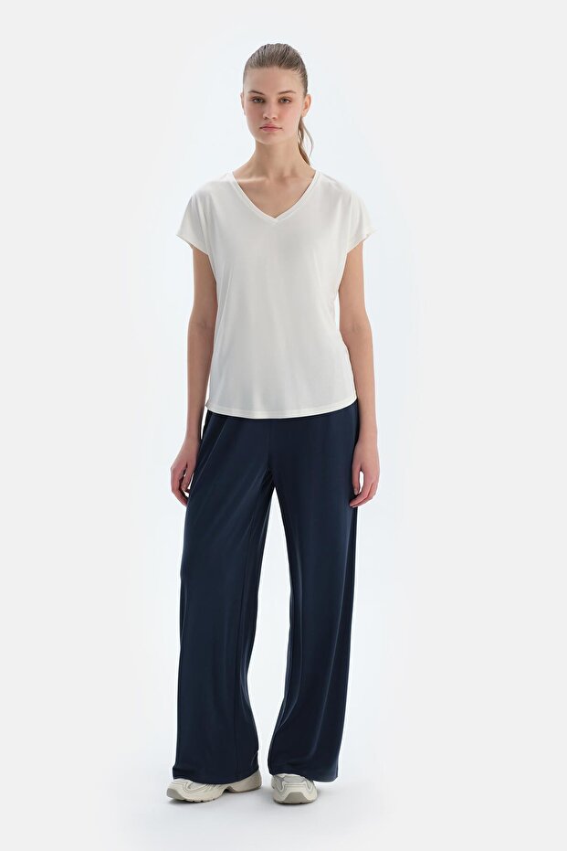 Lacivert Cepli Basic Modal Pantolon - 4