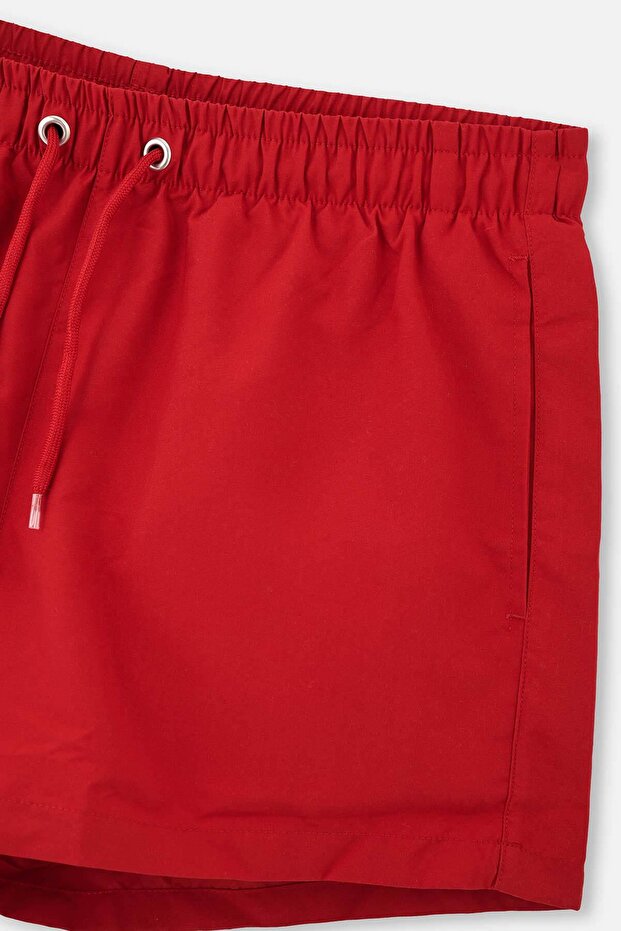 Kırmızı Micro Kısa Düz Şort - 3