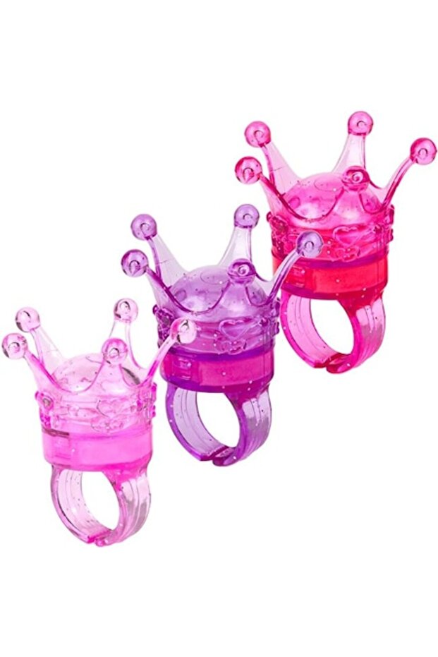 Set 3 rings Antbro® in the shape of crowns with lipgloss, multicolored - 1