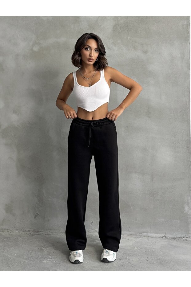 Női téli 3 szálas polár bélésű baggy melegítőnadrág - 5