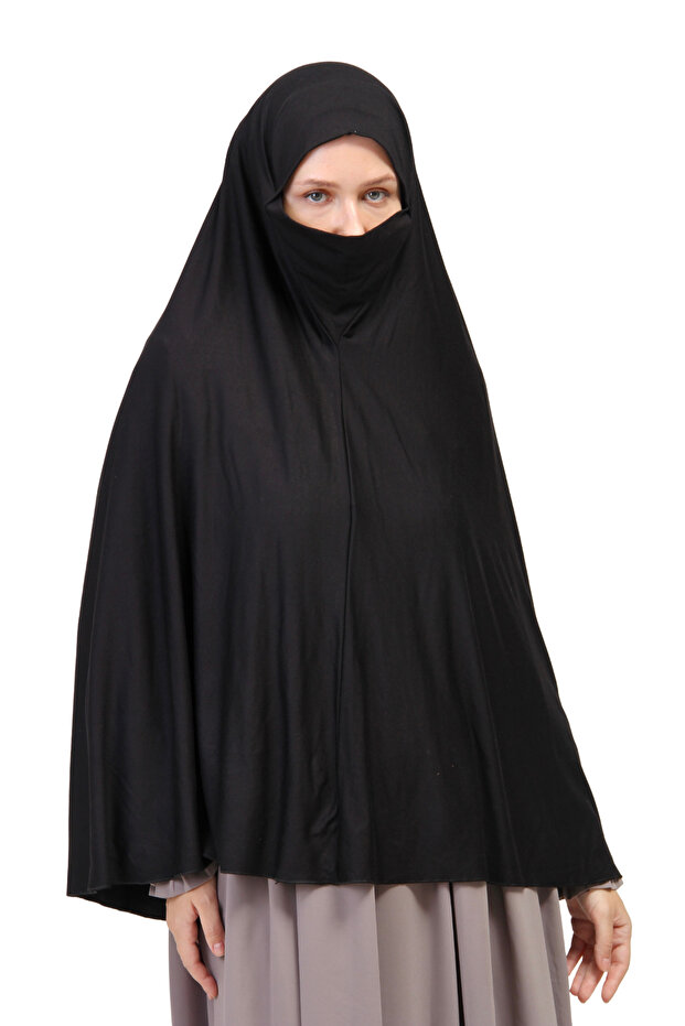 Practical Scarf with Veil – Ready-Made Turban Without Veil | Sufle Model 5XL Standard Size | Non-Slip, Tough and Durable