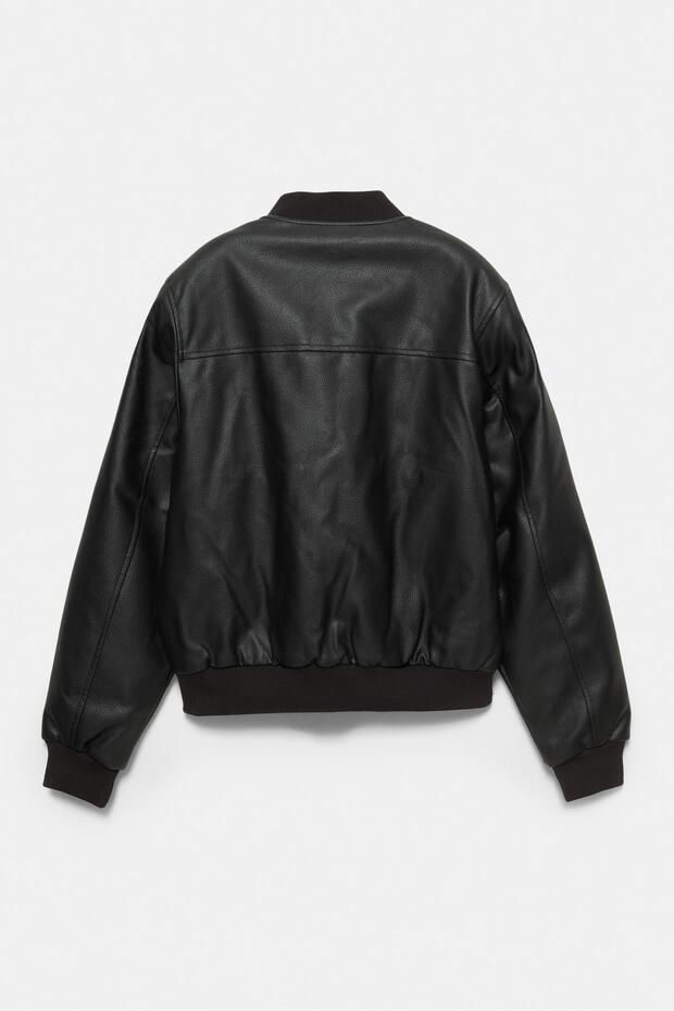 Leather-effect bomber jacket - 8