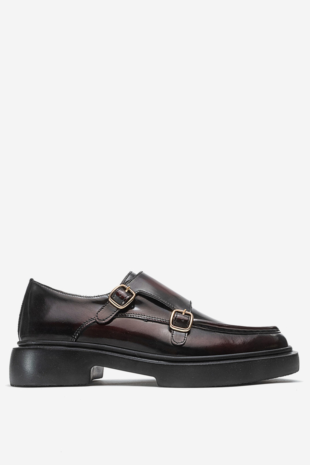 Men's Belted Loafer Shoes Real Leather T575