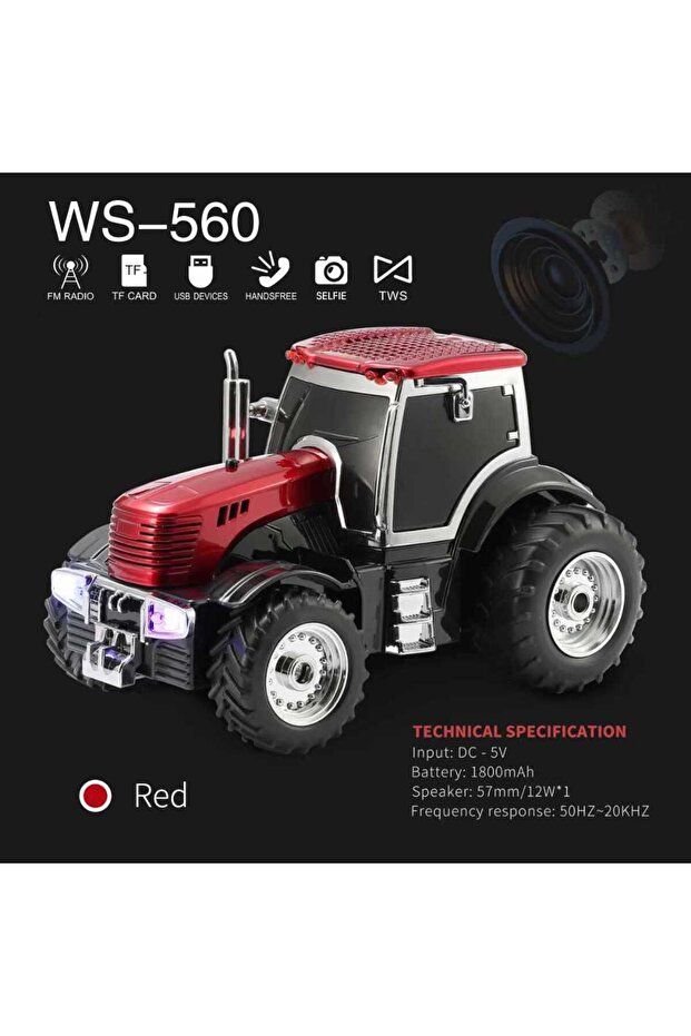 WS560 Traktör Bluetooth Hoparlör 10W Bluetooth Speaker - 3