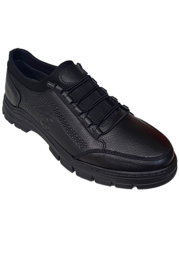 Men's Black Water- and Cold-Resistant Genuine Leather Anatomical Shoes 2014