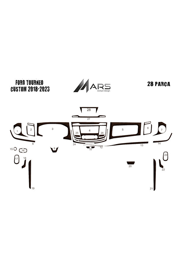 Ford Custom Tourneo Console-Torpedo Covering 2018-2023