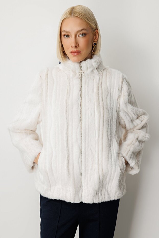 معطف من القطيفة المخططة - 3