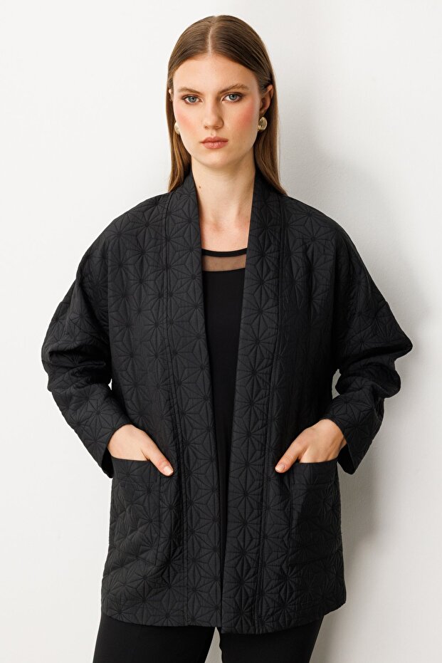 Open Front Patterned Jacket - 1