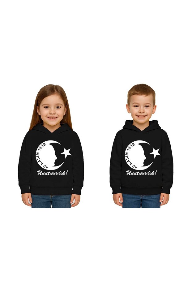 Unisex Moon and Star May 19 October 29 April 23 November 10 Ataturk Children's Hooded Sweatshirt