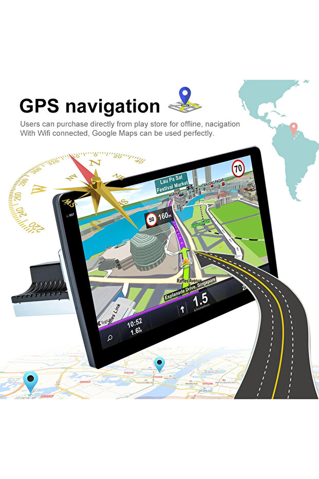 E-COM 9" Android Car GPS System - Full HD, WiFi, Bluetooth, 4GB RAM - EC-9464A - 3