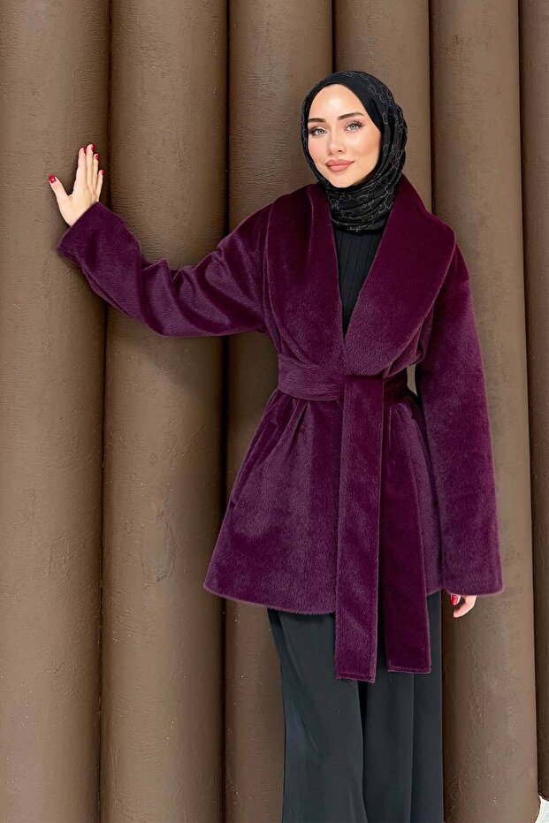 Angora Belted Coat 32-2504